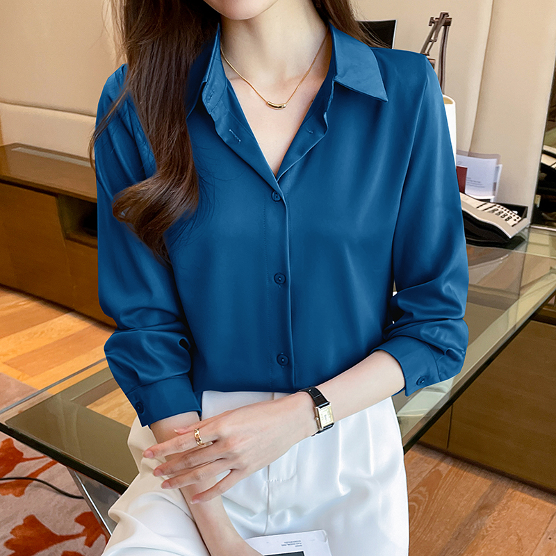 New Spring satin shirts solid  - Summer Clothing Colors reseña y precio