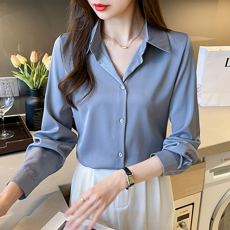 New Spring satin shirts solid  - Summer Clothing Colors reseña y precio