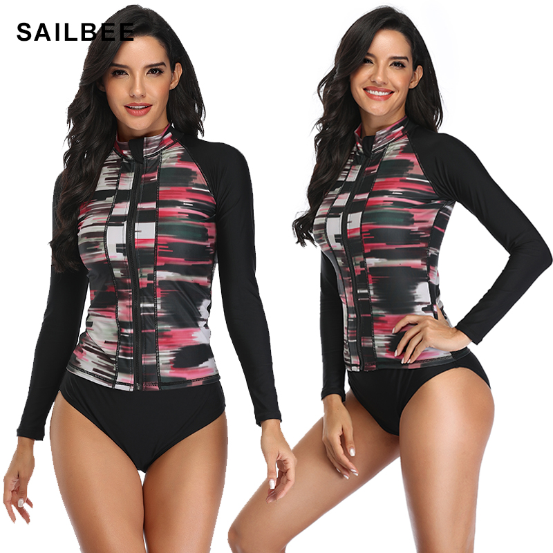 SAILBEE  Women Long Sleeve Zip - Rash Guard Long Sleeve reseña y precio