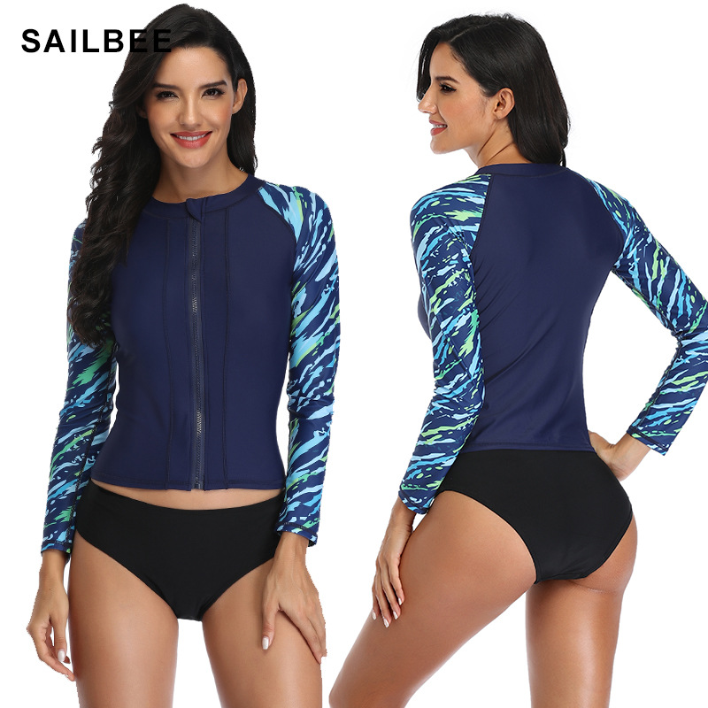 SAILBEE  Women Long Sleeve Zip - Rash Guard Long Sleeve reseña y precio