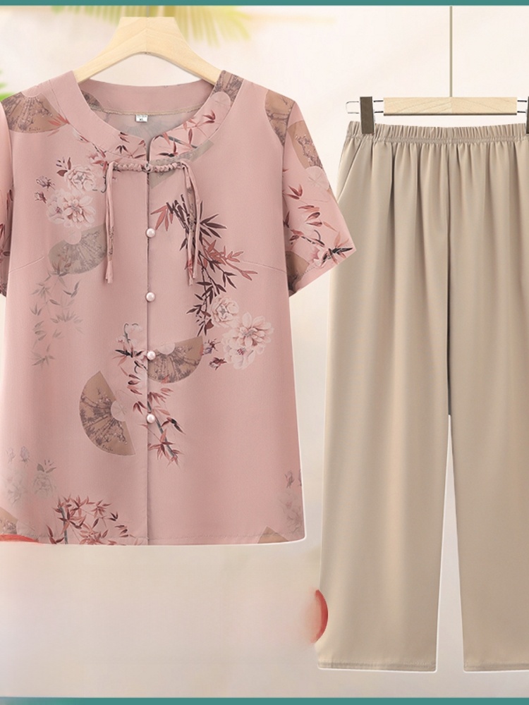 Fashionable Short Sleeve Two-P - Summer Clothing For Women Over 60 reseña y precio