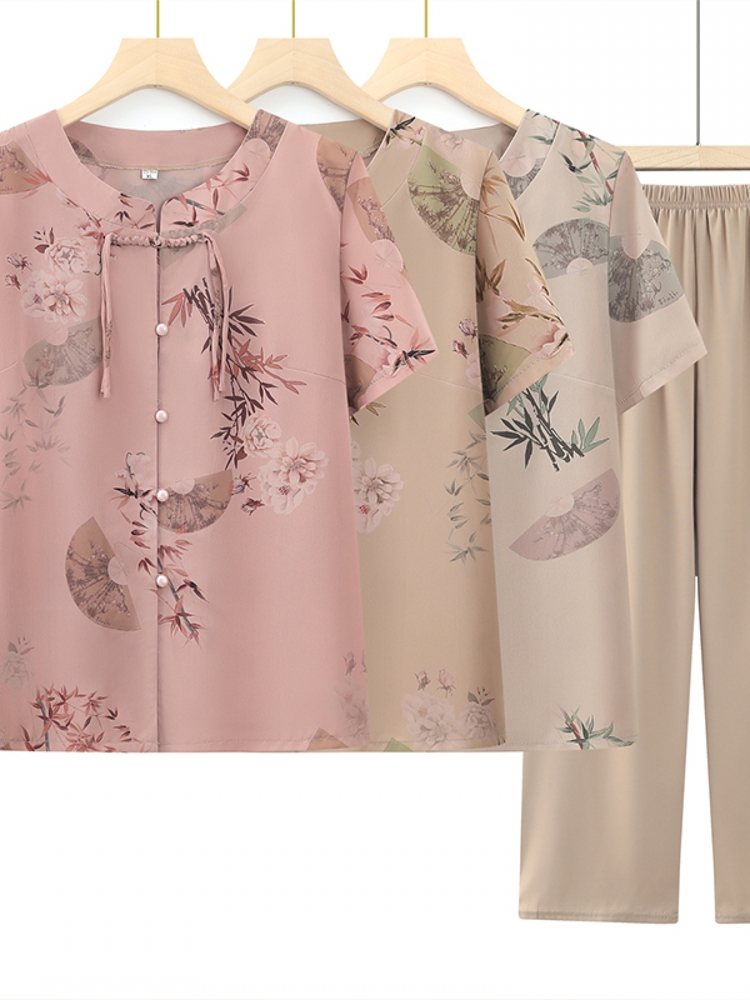 Fashionable Short Sleeve Two-P - Summer Clothing For Women Over 60 reseña y precio